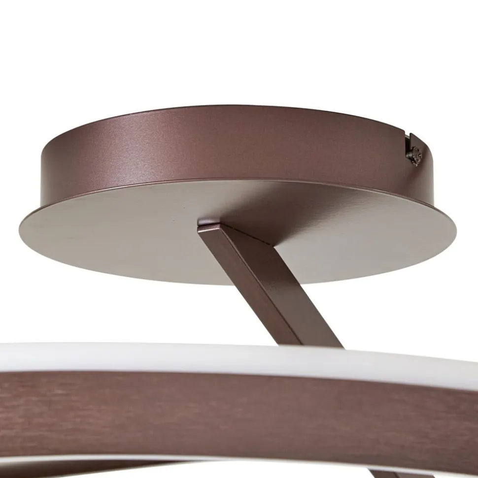 Lucande LED-loftlampe Eldra, kaffebrun, Ø 55 cm, CCT