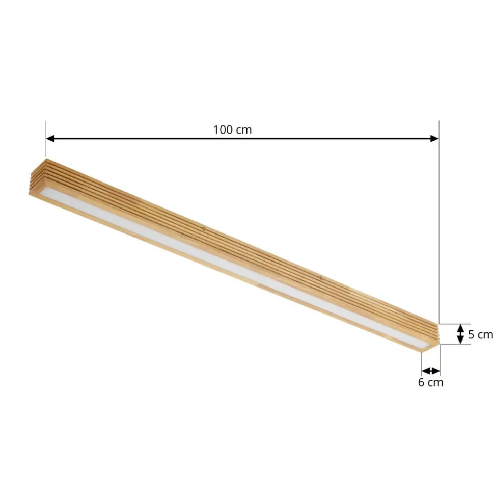 Lucande LED-loftlampe Emara, lys træ, eg, dæmpbar