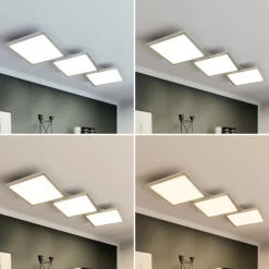 Lucande LED-loftlampe Ilira, 3 lyskilder, sølv, CCT, dæmpbar