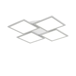 Lucande LED-loftlampe Ilira, 4 lyskilder, sølv, CCT, dæmpbar