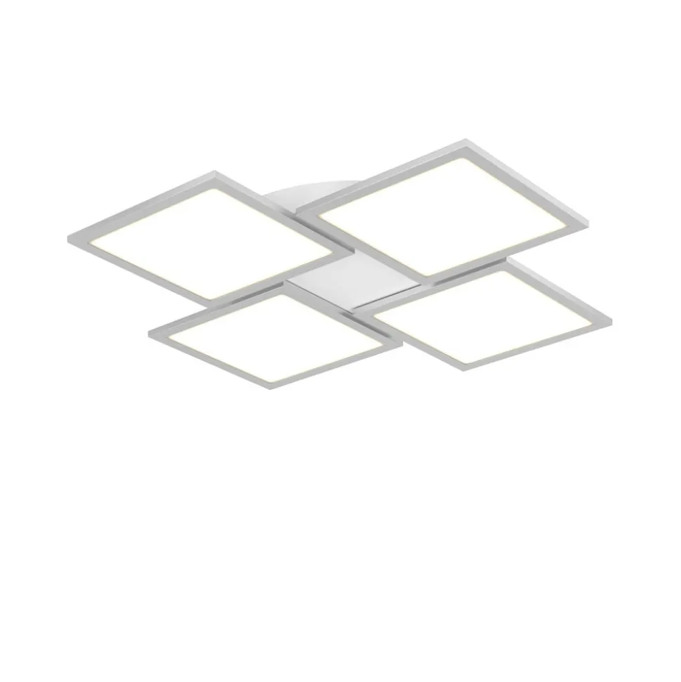 Lucande LED-loftlampe Ilira, 4 lyskilder, sølv, CCT, dæmpbar