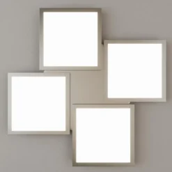 Lucande LED-loftlampe Ilira, 4 lyskilder, sølv, CCT, dæmpbar