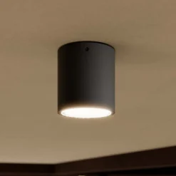 Lucande LED-loftlampe Meret, rund, antracit, metal