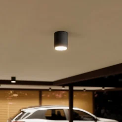 Lucande LED-loftlampe Meret, rund, antracit, metal