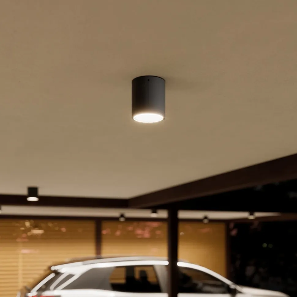 Lucande LED-loftlampe Meret, rund, antracit, metal