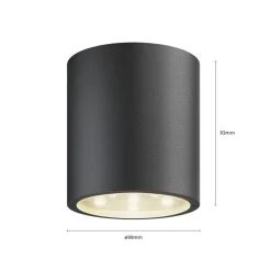 Lucande LED-loftlampe Meret, rund, antracit, metal