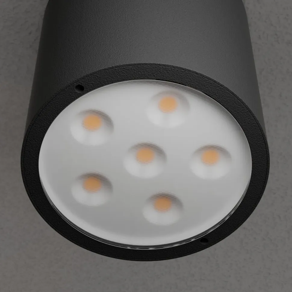 Lucande LED-loftlampe Meret, rund, antracit, metal