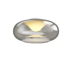 Lucande LED-loftlampe Mijo, Ø 43 cm, røggrå, glas