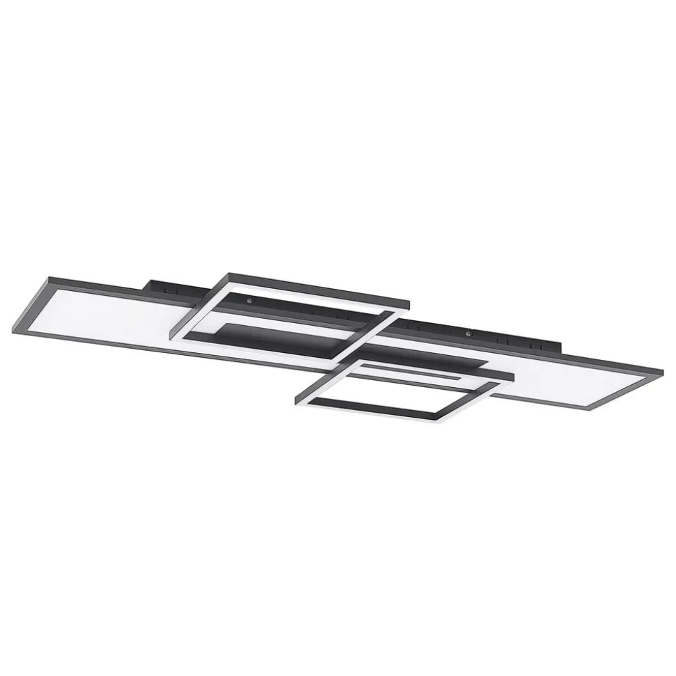 Lucande LED-loftlampe Narumi, CCT, 110 cm, sort, aluminium