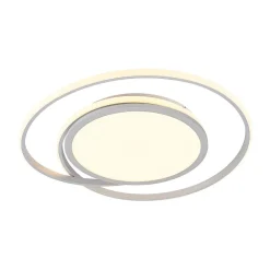 Lucande LED-loftlampe Noud, 65 cm, sølv, metal, CCT