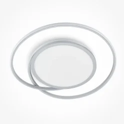 Lucande LED-loftlampe Noud, 65 cm, sølv, metal, CCT