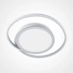 Lucande LED-loftlampe Noud, 49 cm, sølv, aluminium, dæmpbar