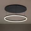 Lucande LED-loftlampe Orven, sort/marmor, Ø 50 cm, dæmpbar.