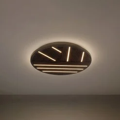 Lucande LED-loftlampe Orven, træ, Ø 50 cm, dæmpbar