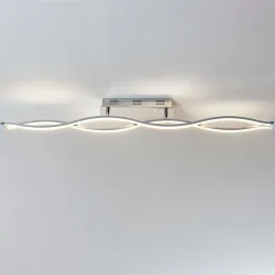 Lucande LED-loftlampe Roan, 115 cm, krom, stål