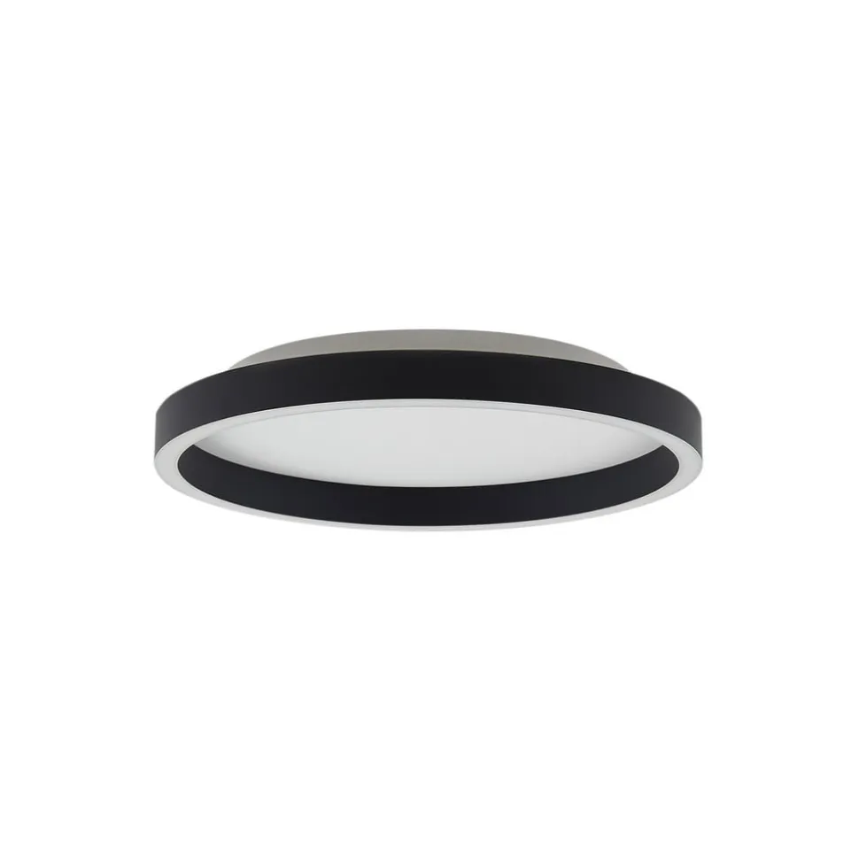 Lucande LED-loftlampe Rotundo, Ø 40 cm, sort, dæmpbar