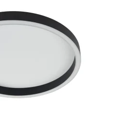 Lucande LED-loftlampe Rotundo, Ø 40 cm, sort, dæmpbar