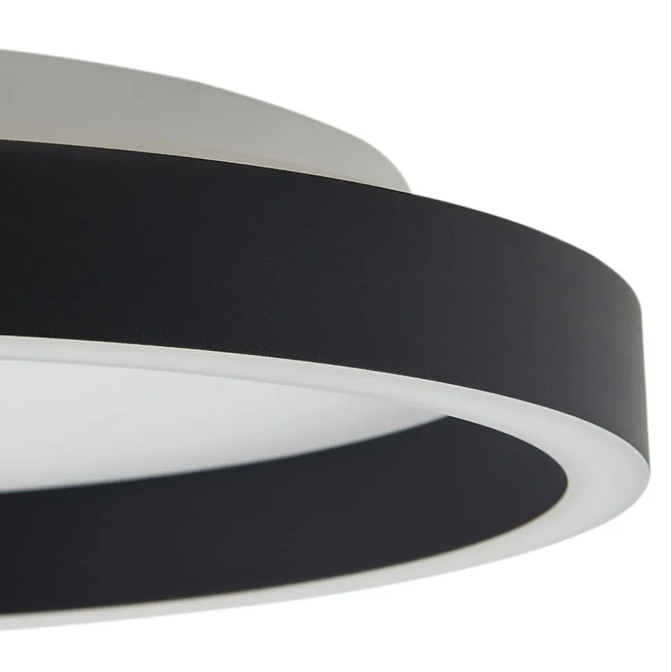 Lucande LED-loftlampe Rotundo, Ø 40 cm, sort, dæmpbar