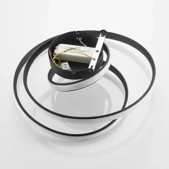 Lucande LED-loftlampe Sakina, sort, metal, Ø 48 cm