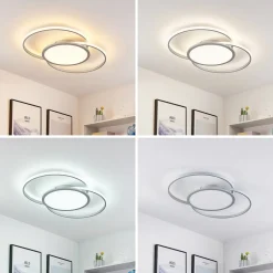 Lucande LED-loftlampe Senne, CCT, sølv, metal