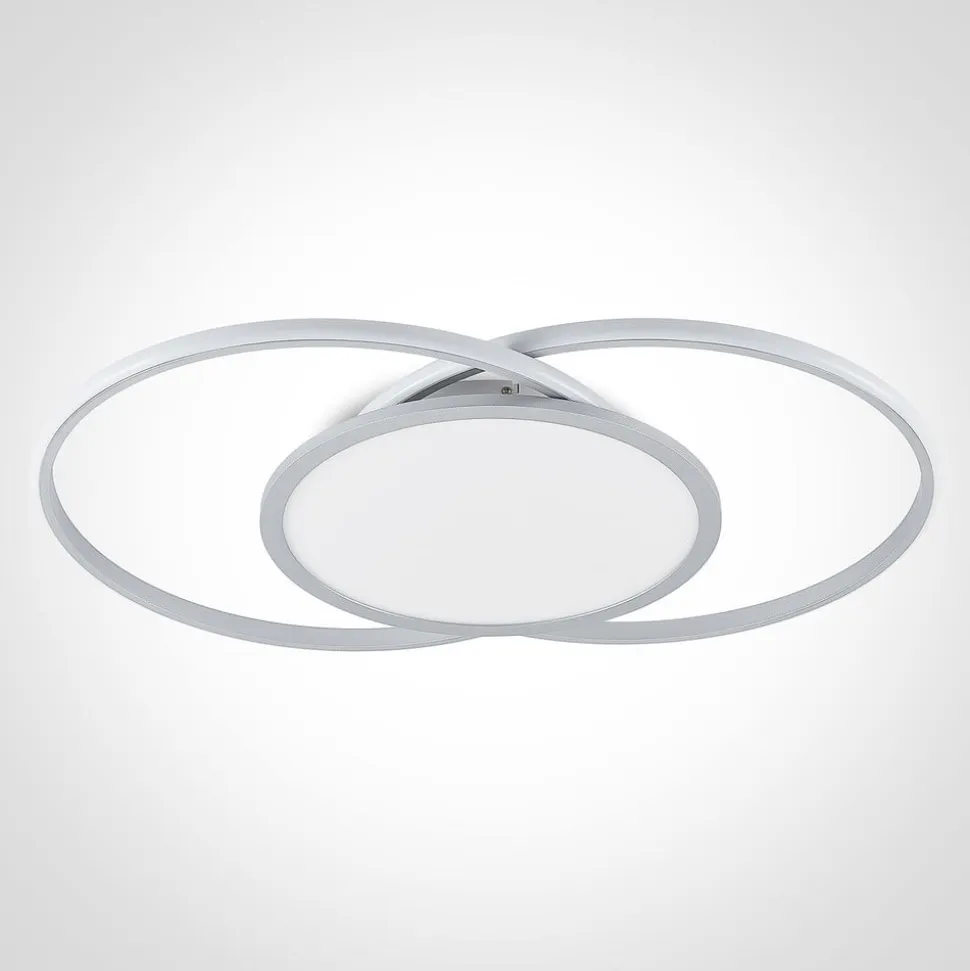 Lucande LED-loftlampe Senne, CCT, sølv, metal