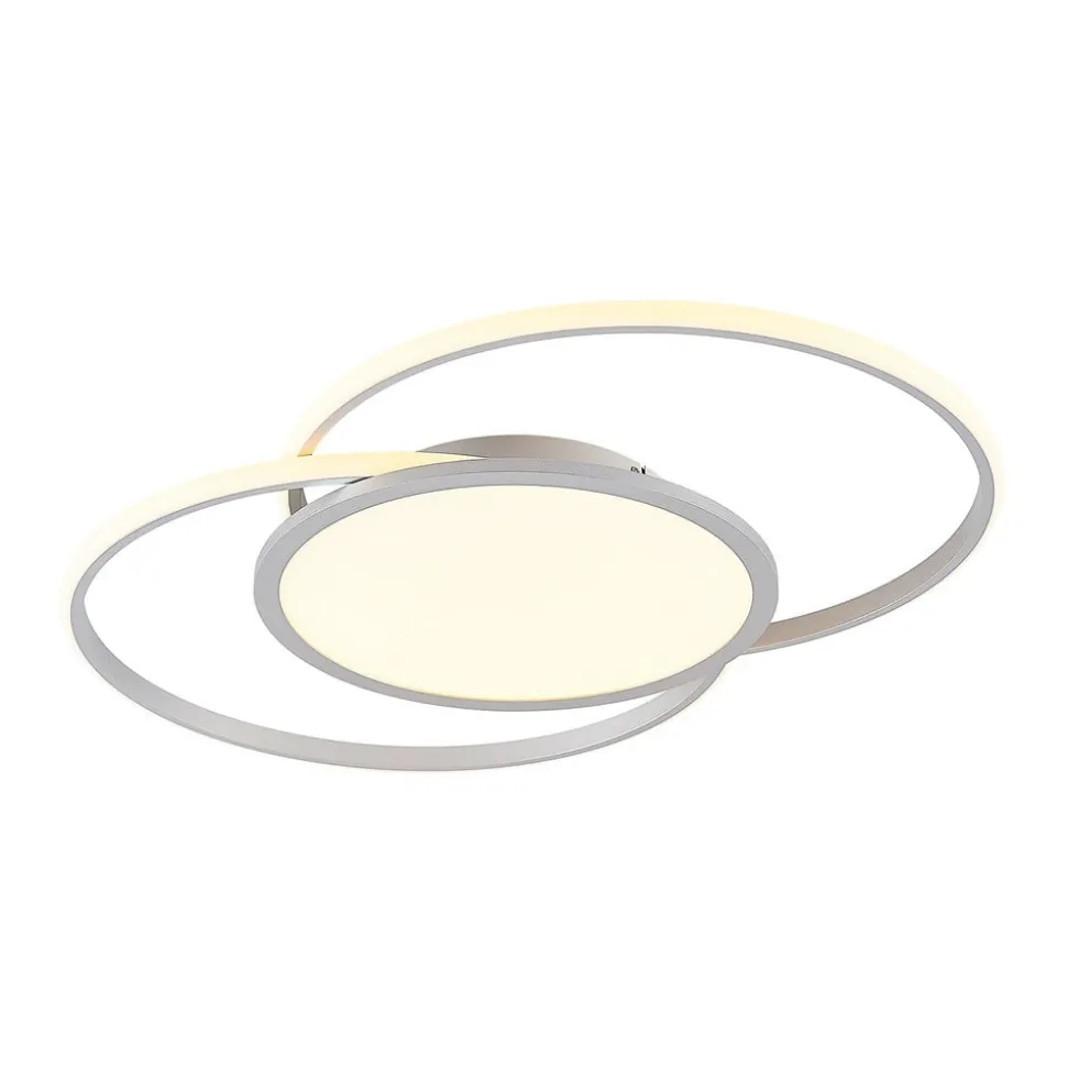 Lucande LED-loftlampe Senne, CCT, sølv, metal