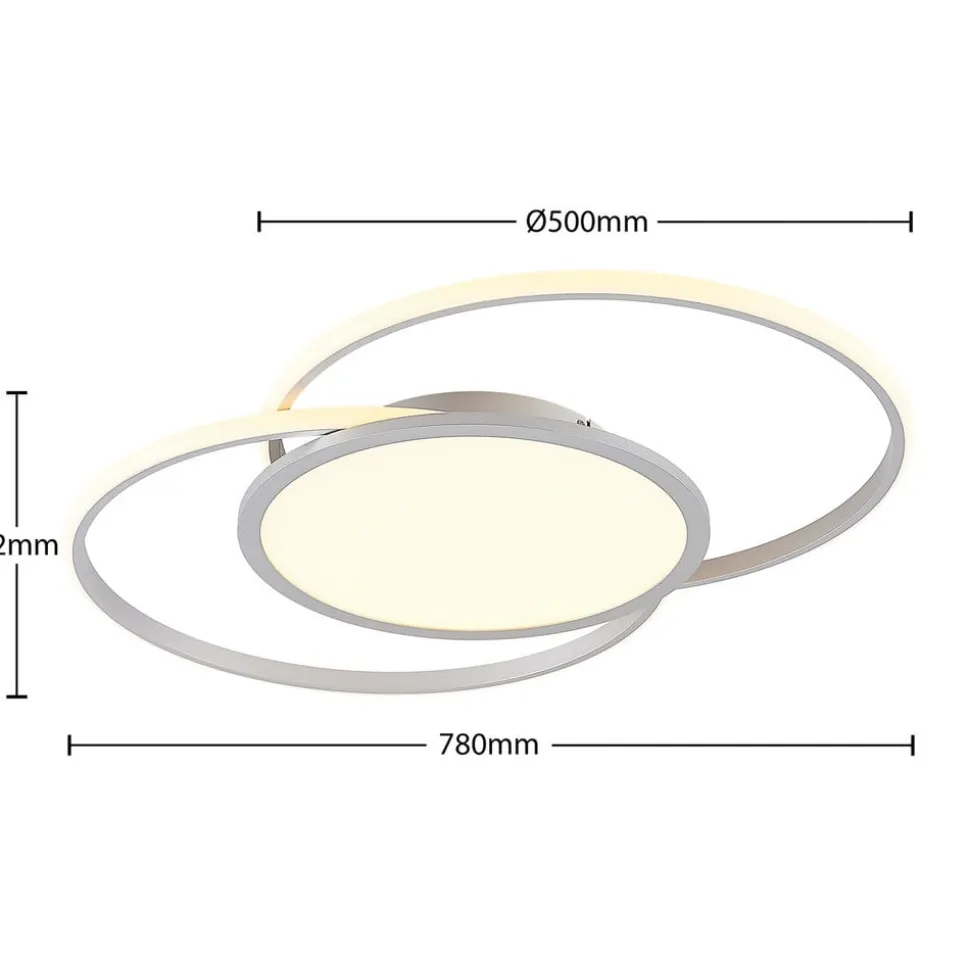 Lucande LED-loftlampe Senne, CCT, sølv, metal
