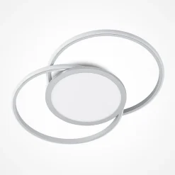 Lucande LED-loftlampe Senne, 63 cm, sølv, aluminium
