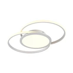Lucande LED-loftlampe Senne, 63 cm, sølv, aluminium