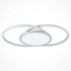 Lucande LED-loftlampe Senne, 63 cm, sølv, aluminium
