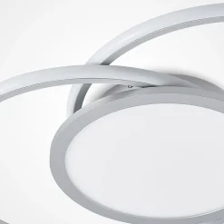 Lucande LED-loftlampe Senne, 63 cm, sølv, aluminium