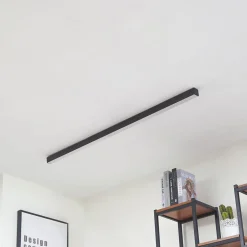Lucande LED-loftlampe Teniona, 132 cm, sort, aluminium
