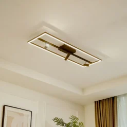 Lucande LED-loftlampe Yvor, 99,5 cm, sort, drejelig