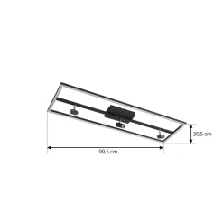 Lucande LED-loftlampe Yvor, 99,5 cm, sort, drejelig