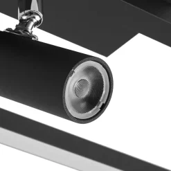 Lucande LED-loftlampe Yvor, 99,5 cm, sort, drejelig
