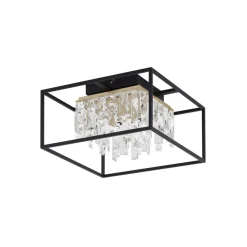 Lucande LED-loftslampe Kassi, sort, jern, dæmpbar, 40 cm