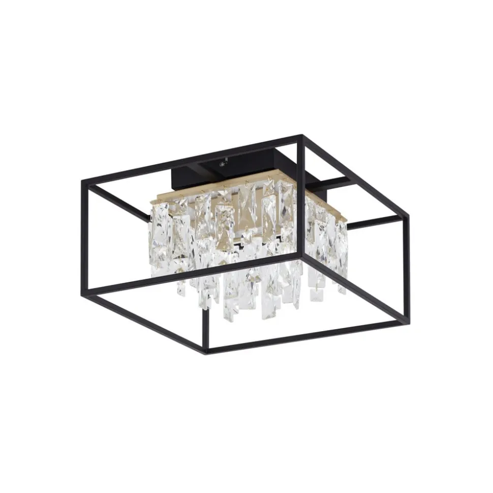 Lucande LED-loftslampe Kassi, sort, jern, dæmpbar, 40 cm
