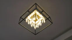 Lucande LED-loftslampe Kassi, sort, jern, dæmpbar, 40 cm