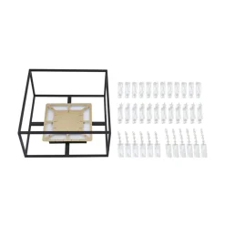 Lucande LED-loftslampe Kassi, sort, jern, dæmpbar, 40 cm