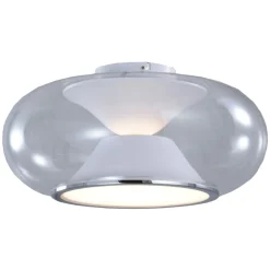 Lucande LED-loftslampe Orasa, glas, hvid/klar, Ø 43 cm
