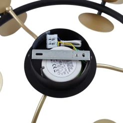 Lucande LED-loftslampe Pallo, 9-lys, sort/guld, glas