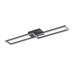 Lucande LED-loftslampe Tjado, 100 cm lang, sort, metal