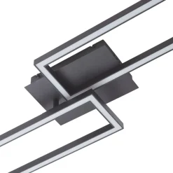 Lucande LED-loftslampe Tjado, 100 cm lang, sort, metal