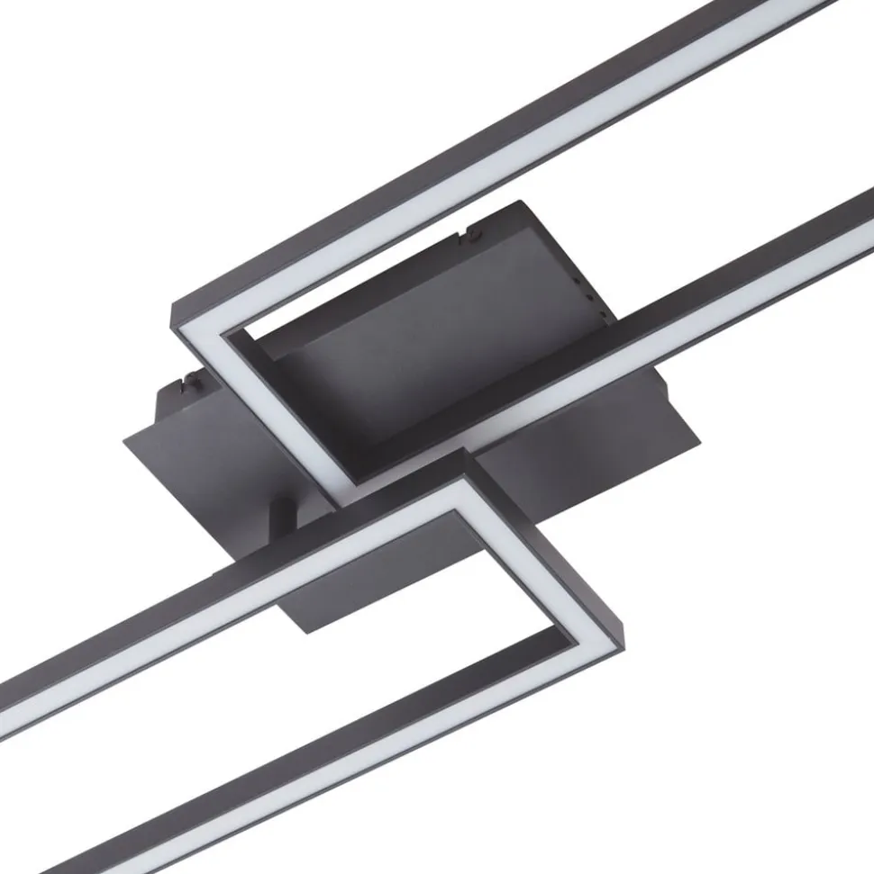 Lucande LED-loftslampe Tjado, 100 cm lang, sort, metal