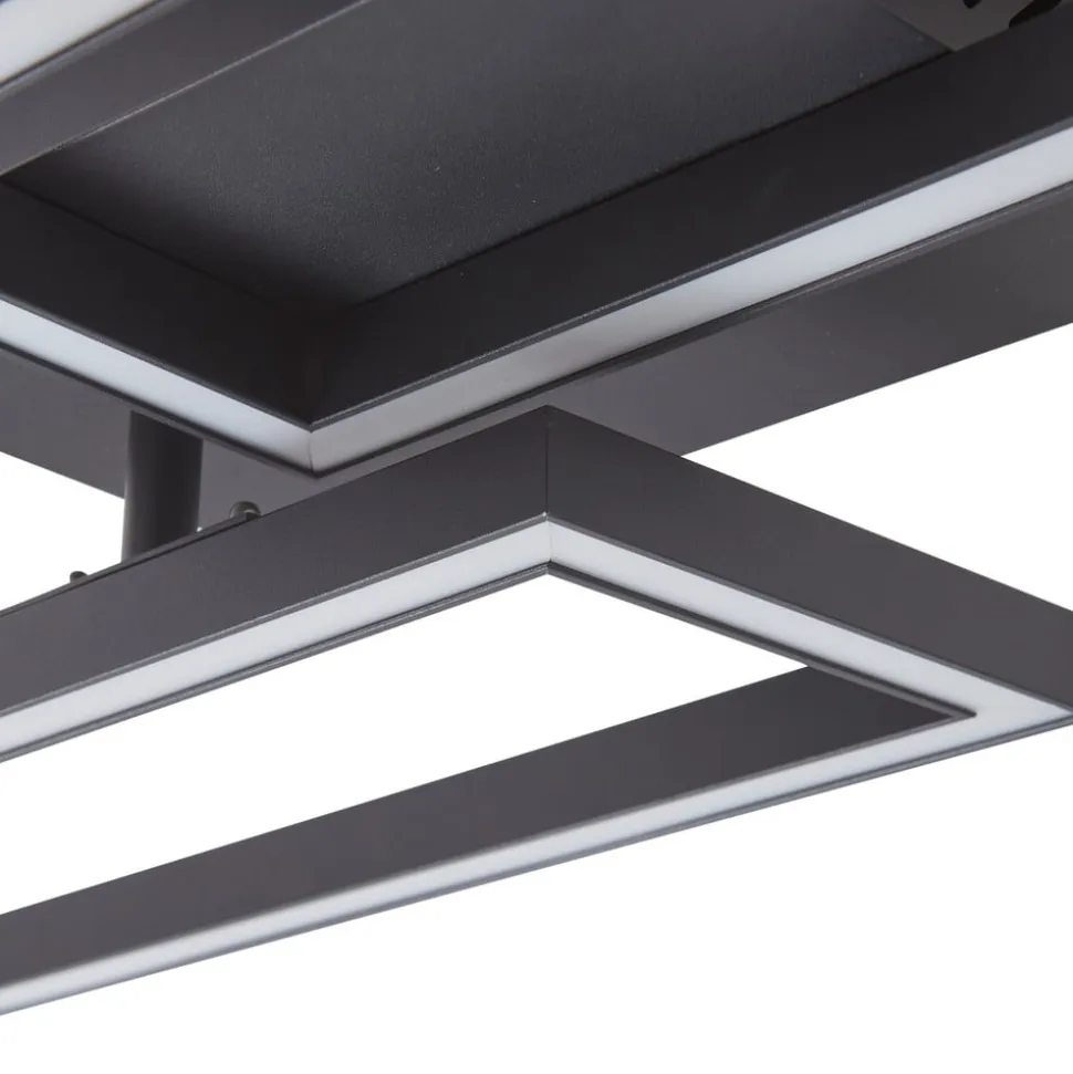 Lucande LED-loftslampe Tjado, 100 cm lang, sort, metal