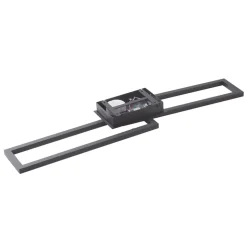 Lucande LED-loftslampe Tjado, 100 cm lang, sort, metal