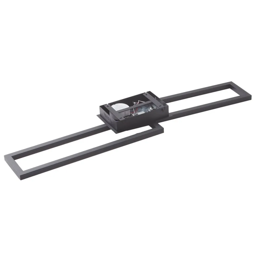Lucande LED-loftslampe Tjado, 100 cm lang, sort, metal