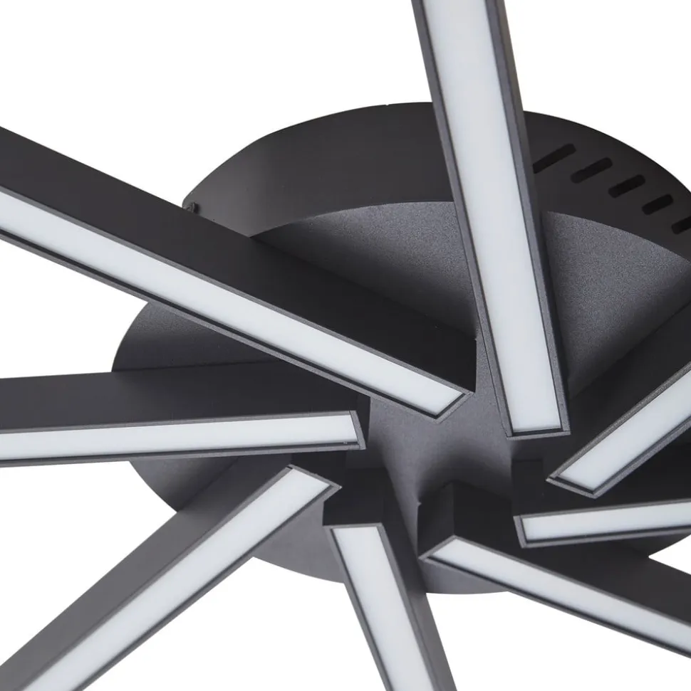 Lucande LED-loftslampe Tjado, Ø 70 cm, sort, metal