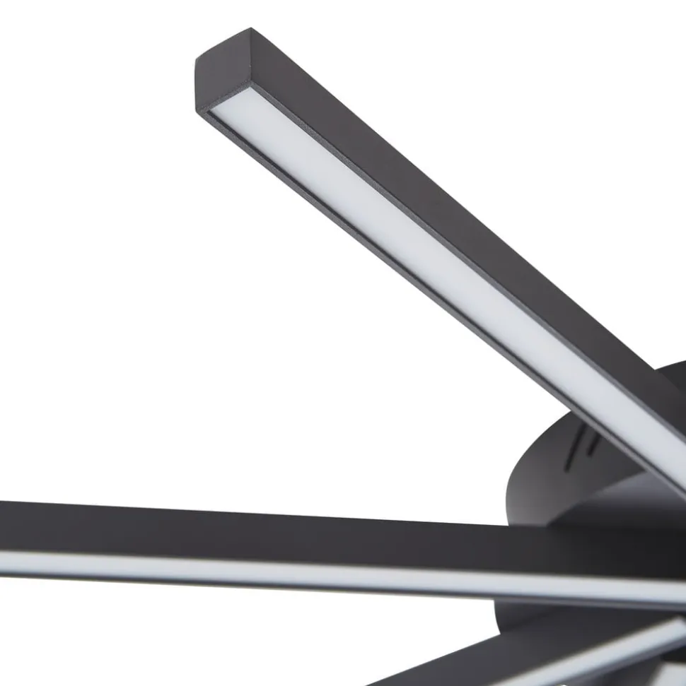 Lucande LED-loftslampe Tjado, Ø 70 cm, sort, metal