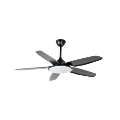 Lucande LED-loftventilator Divian, sort, DC, støjsvag, CCT